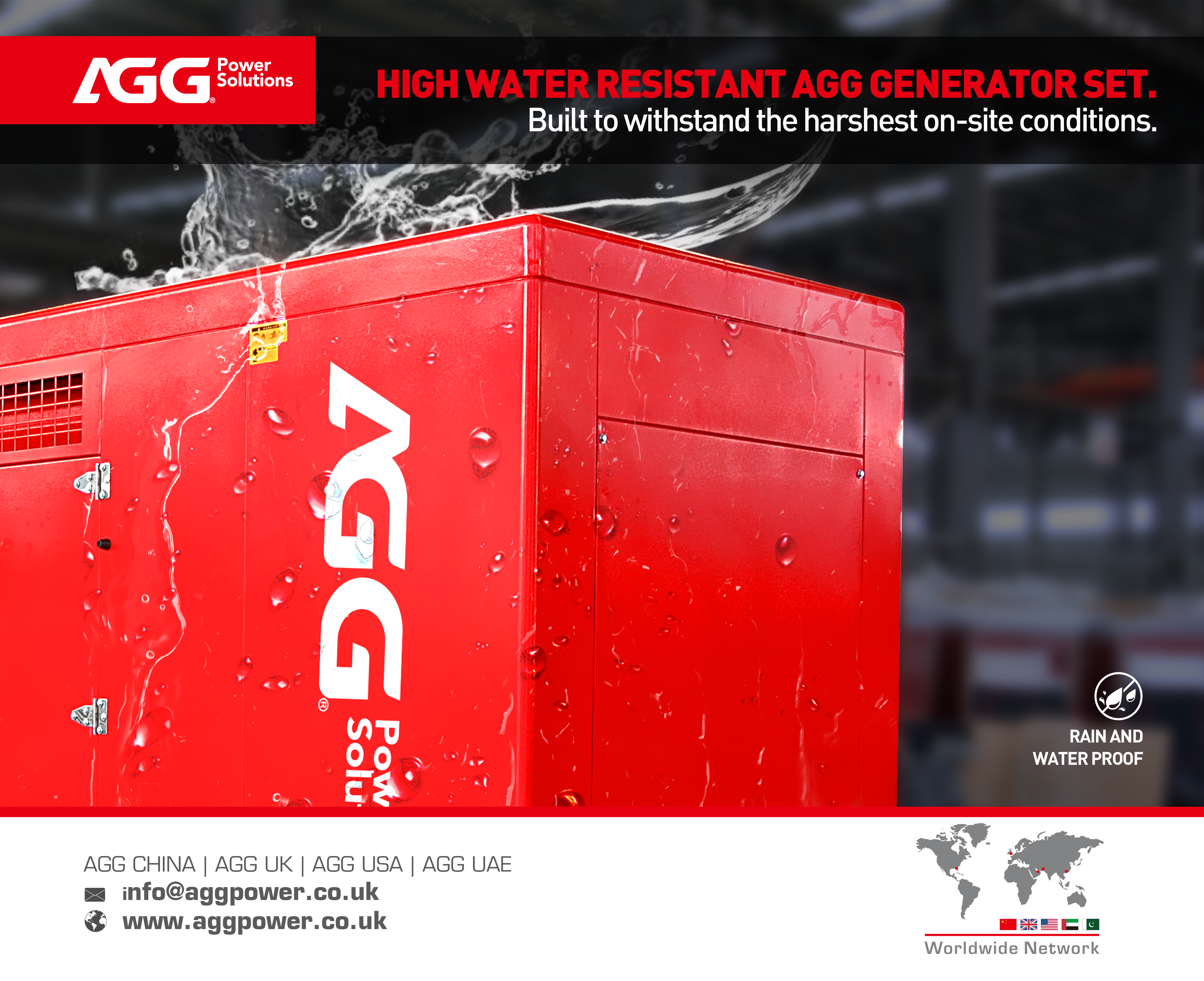 AGG Waterproofed Genset Rain Test: Built to Withstand the Harshest On-site Conditions