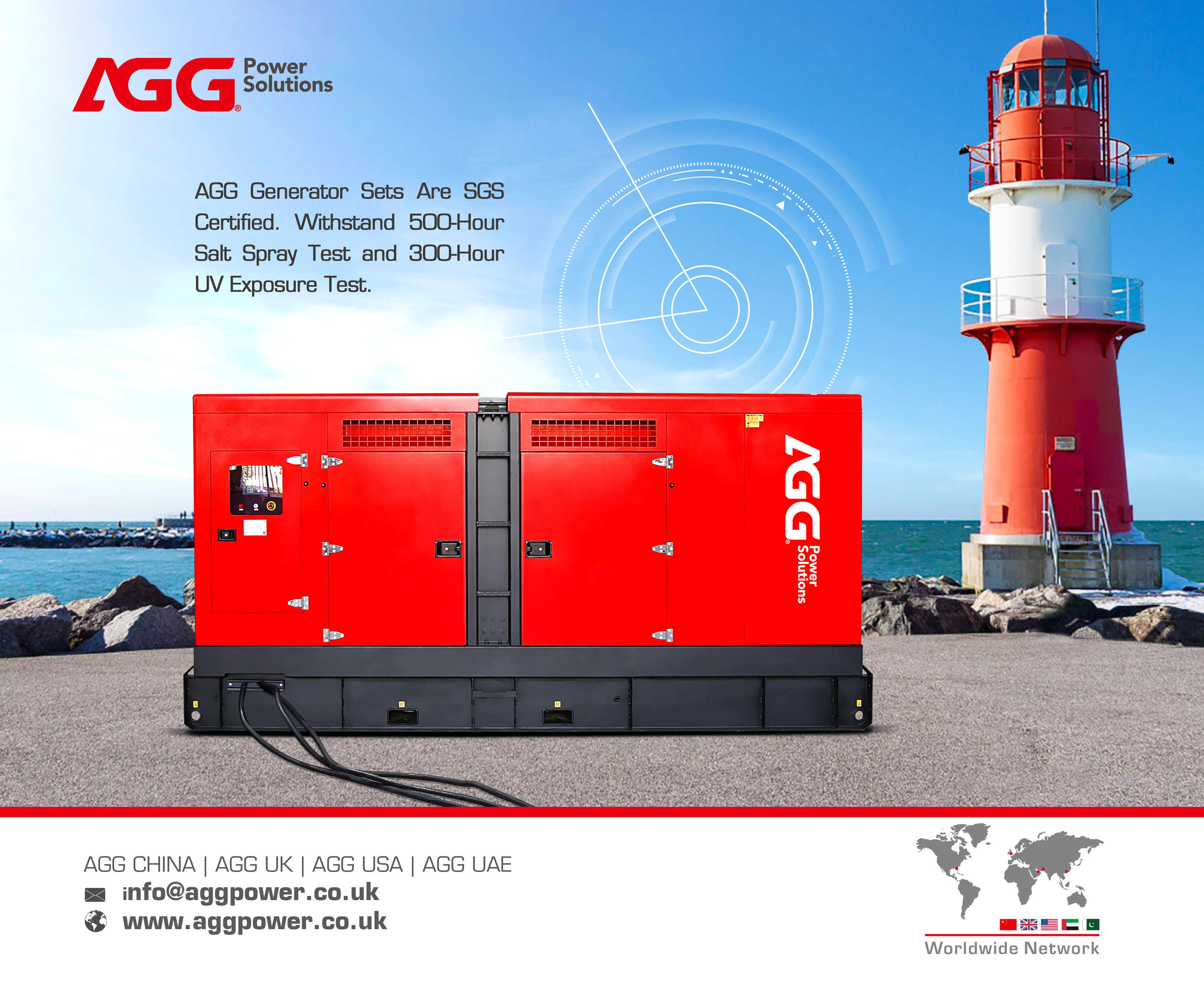 Withstand 500-Hour Salt Spray Test and 300-Hour UV Exposure Test — AGG Generator Sets Are SGS Certified
